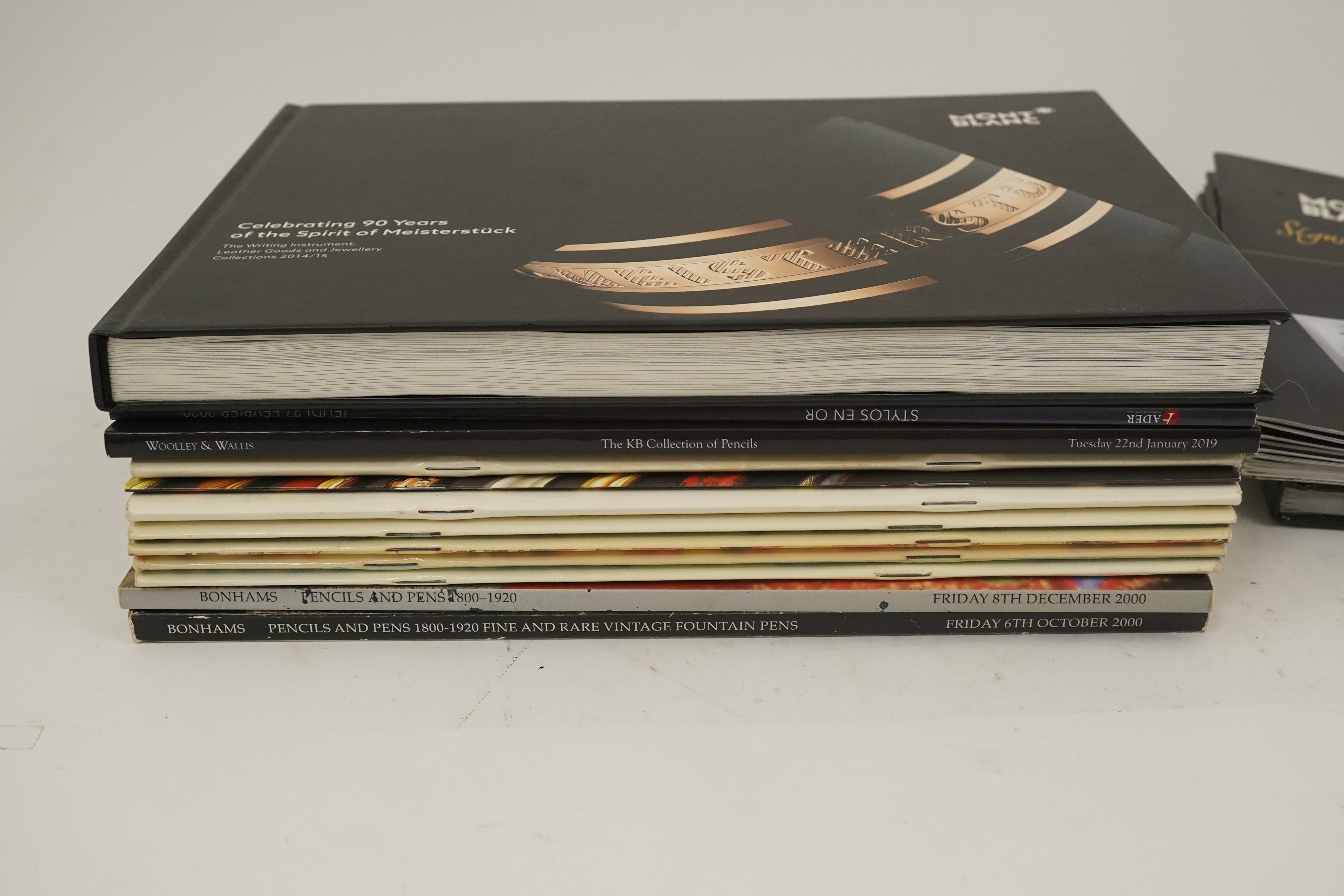 Montblanc brochures and catalogues plus Bonhams etc. pen catalogues